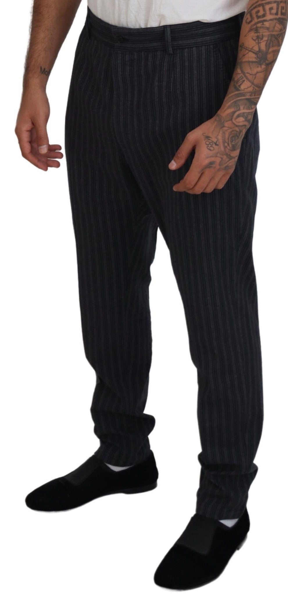 Dolce & Gabbana Elegant Striped Chino Dress Pants IT52 / L