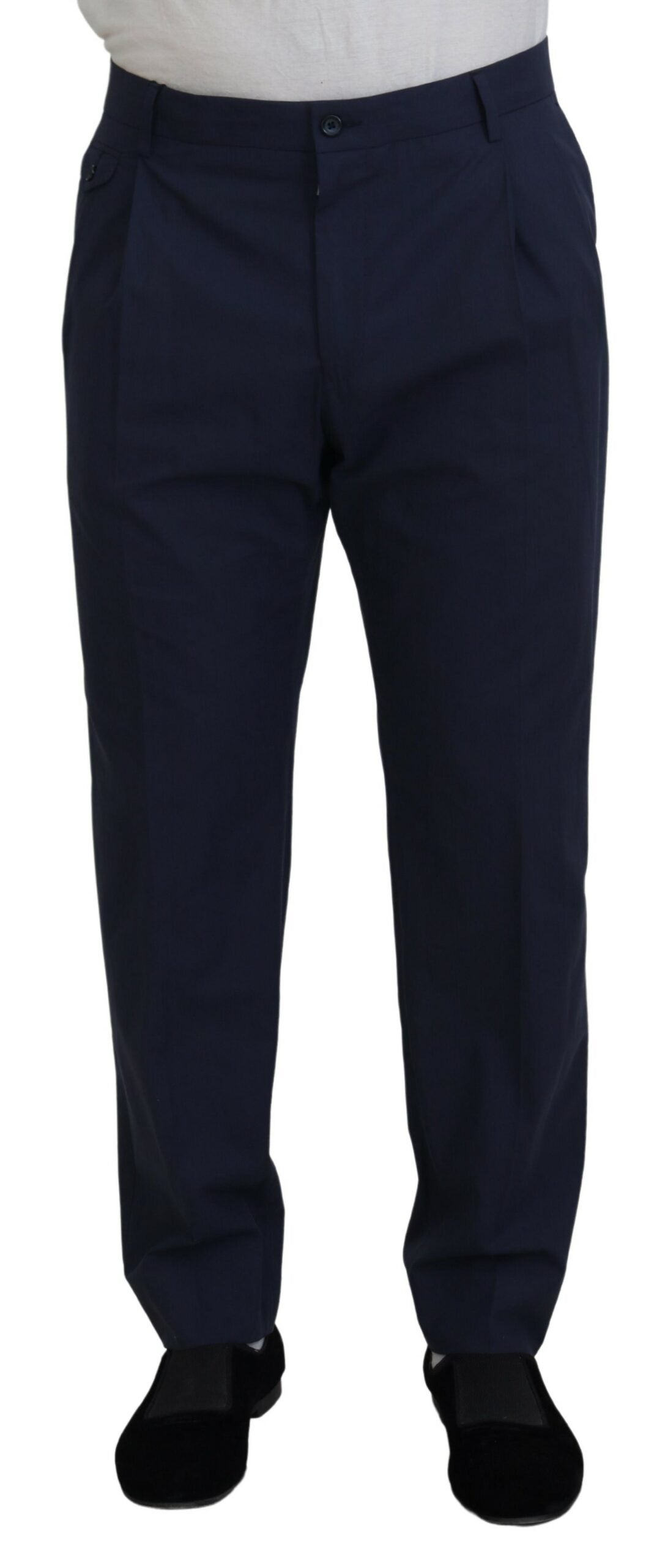 Dolce & Gabbana Elegant Dark Blue Chino Dress Pants IT56 / XL