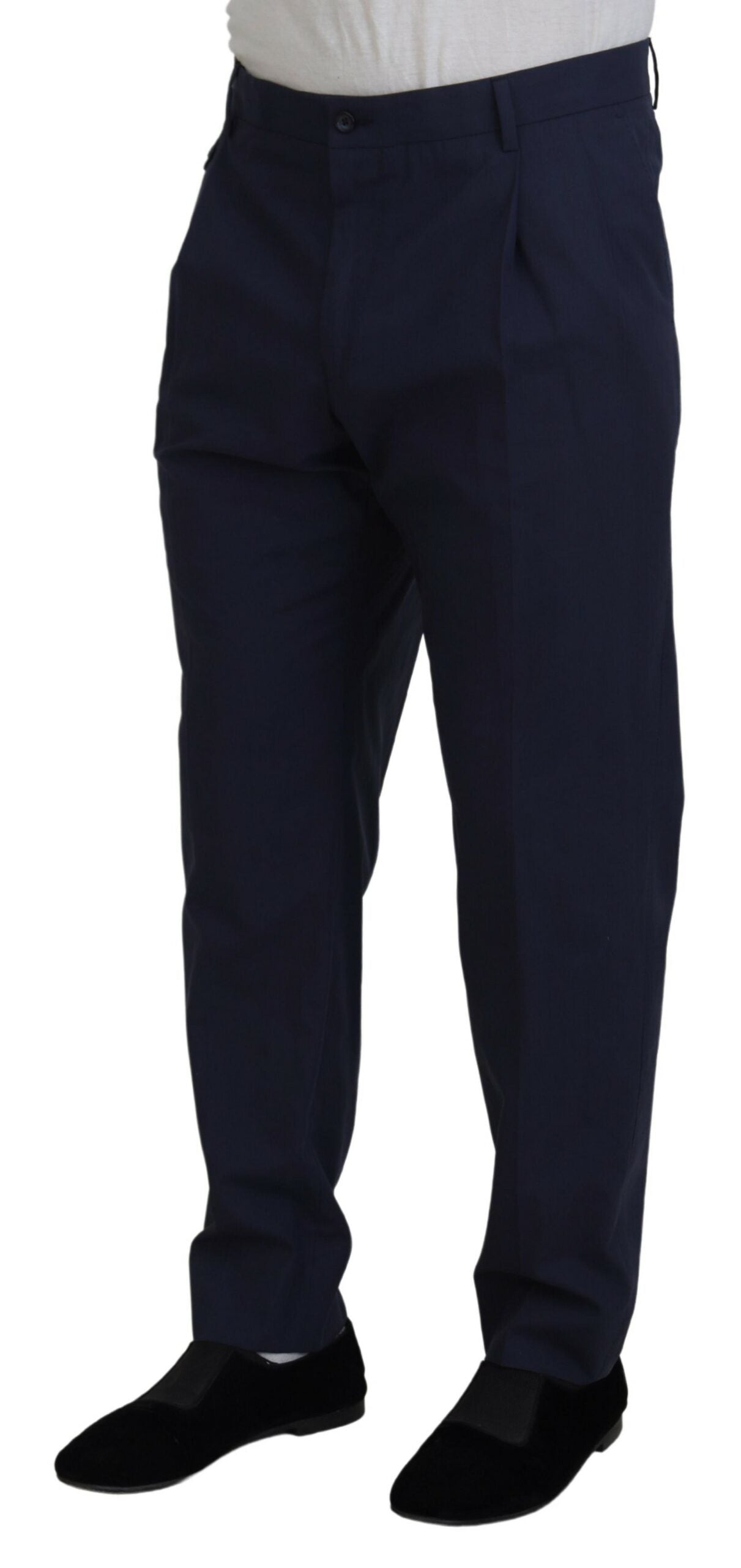 Dolce & Gabbana Elegant Dark Blue Chino Dress Pants IT56 / XL