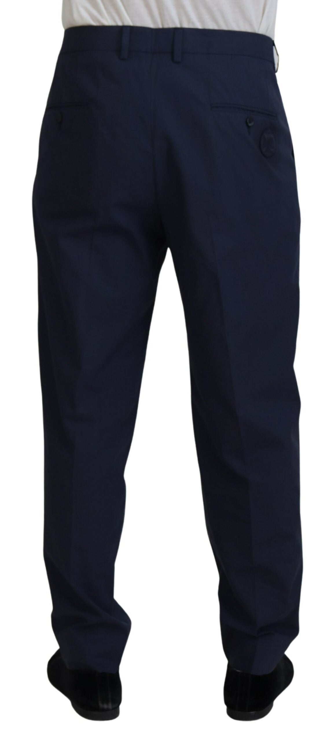 Dolce & Gabbana Elegant Dark Blue Chino Dress Pants IT56 / XL