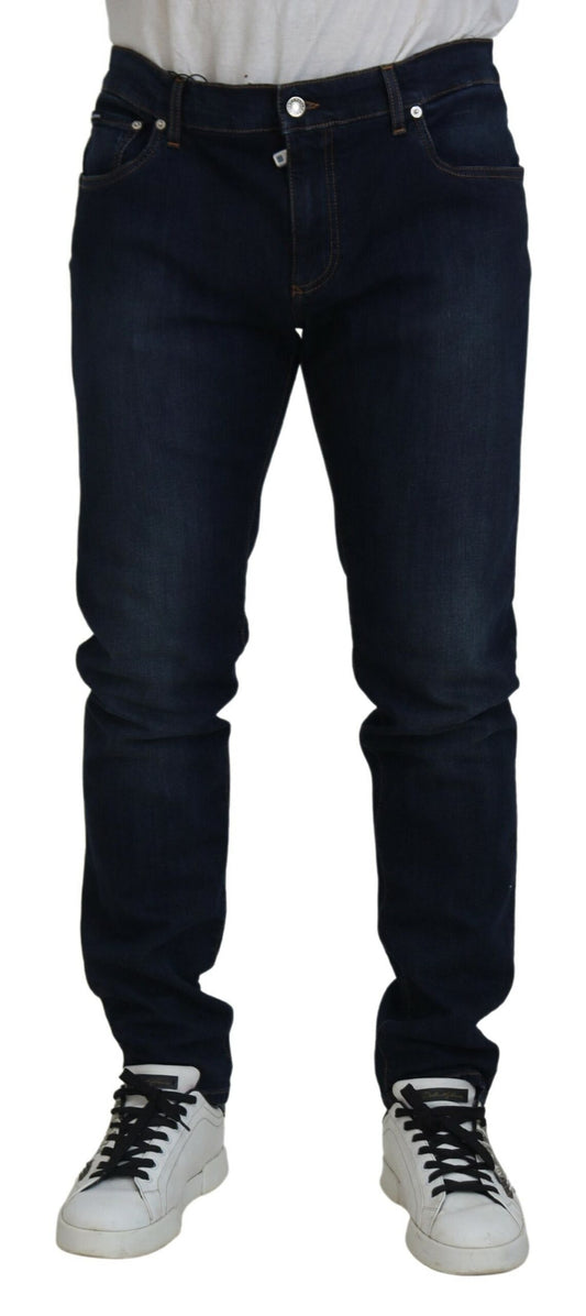 Dolce & Gabbana Sleek Skinny Jeans in Dark Blue IT56 / XL