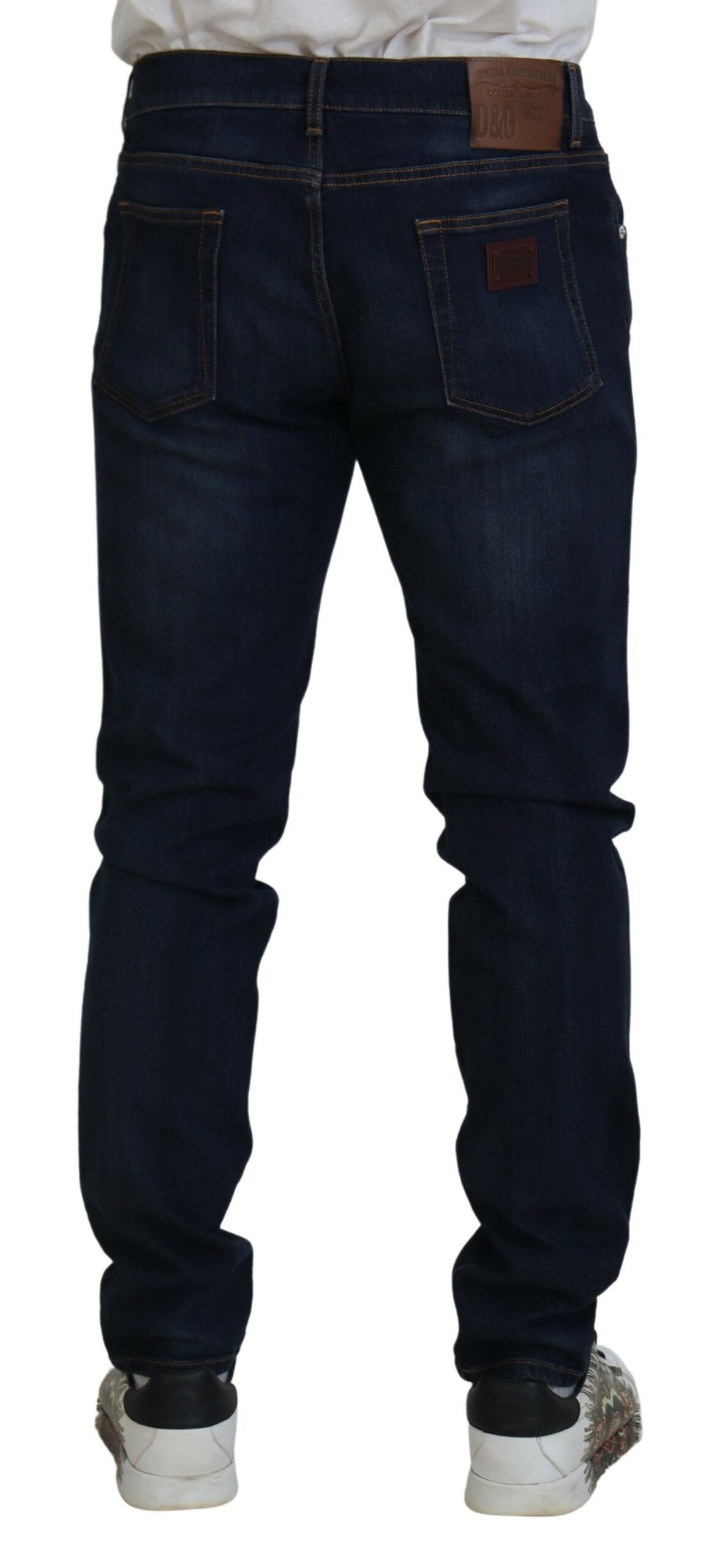 Dolce & Gabbana Sleek Skinny Jeans in Dark Blue IT56 / XL