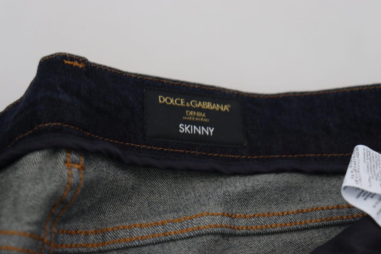 Dolce & Gabbana Sleek Skinny Jeans in Dark Blue IT56 / XL