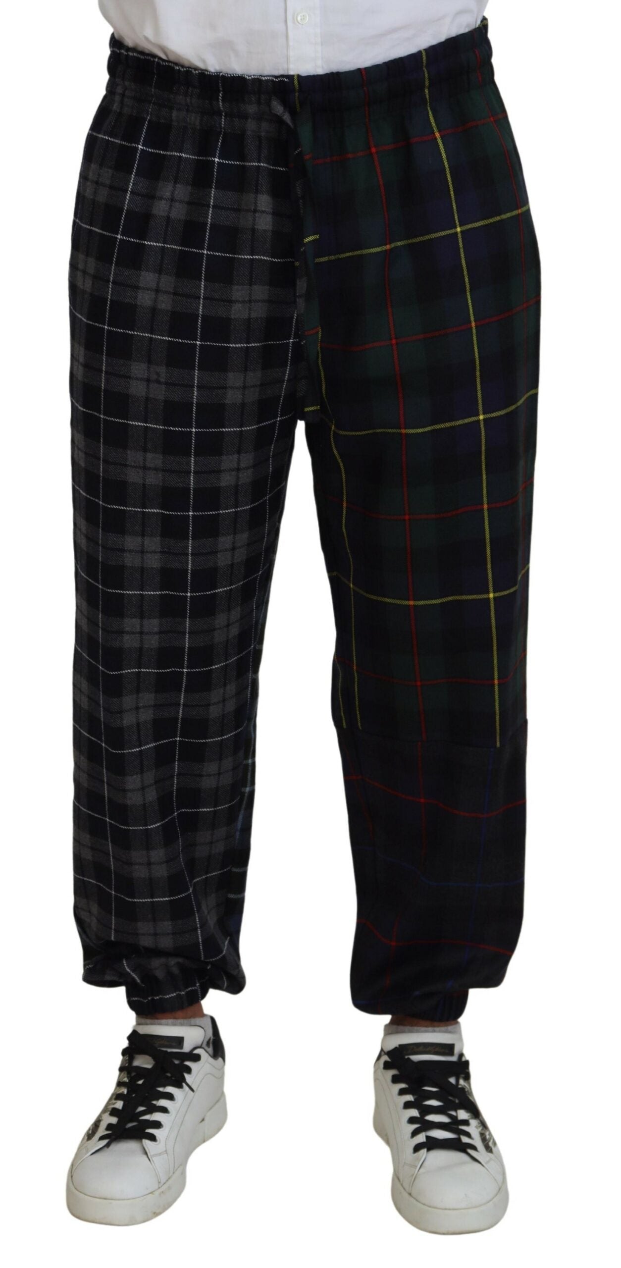 Dolce & Gabbana Checkered Wool Blend Jogger Pants IT48 / M