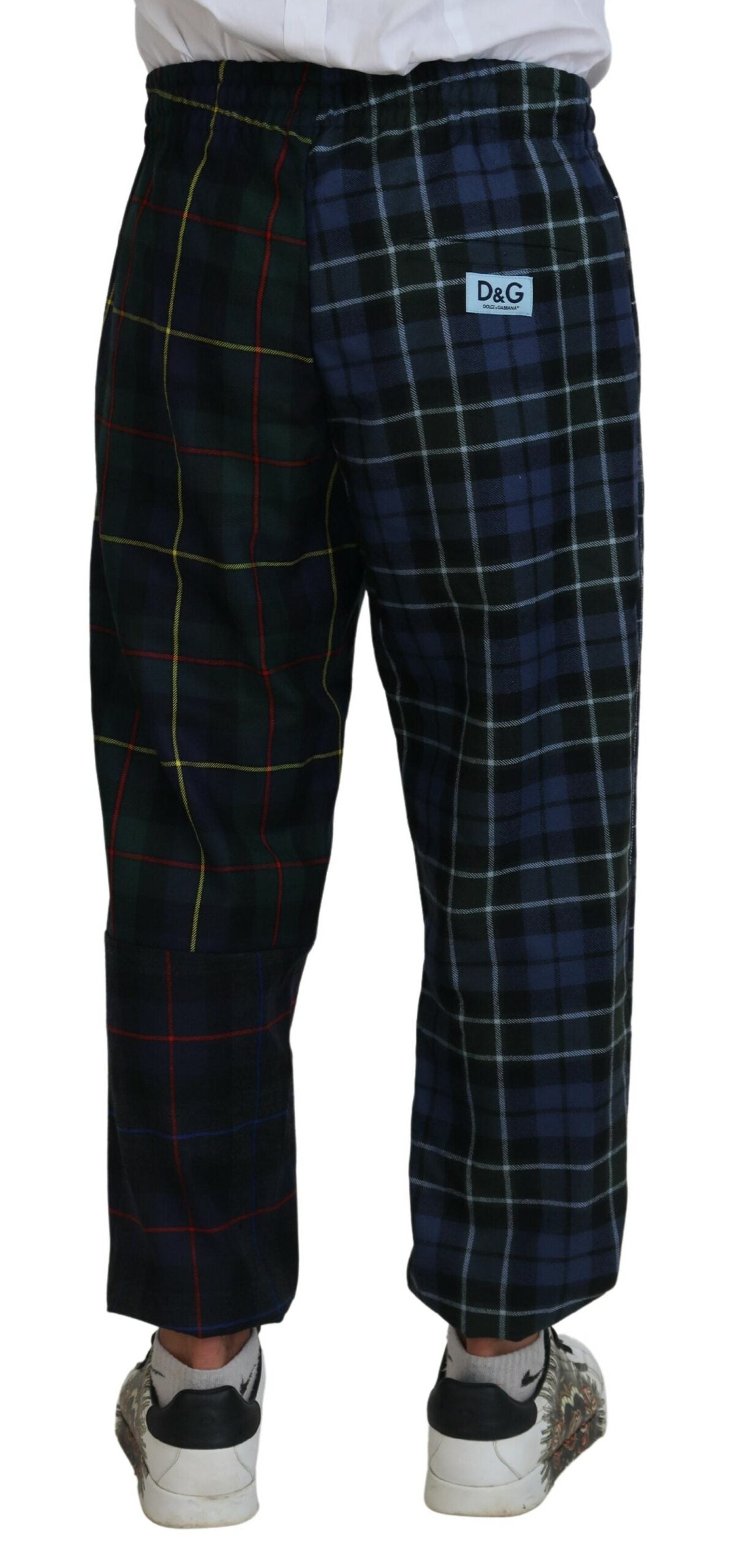 Dolce & Gabbana Checkered Wool Blend Jogger Pants IT48 / M