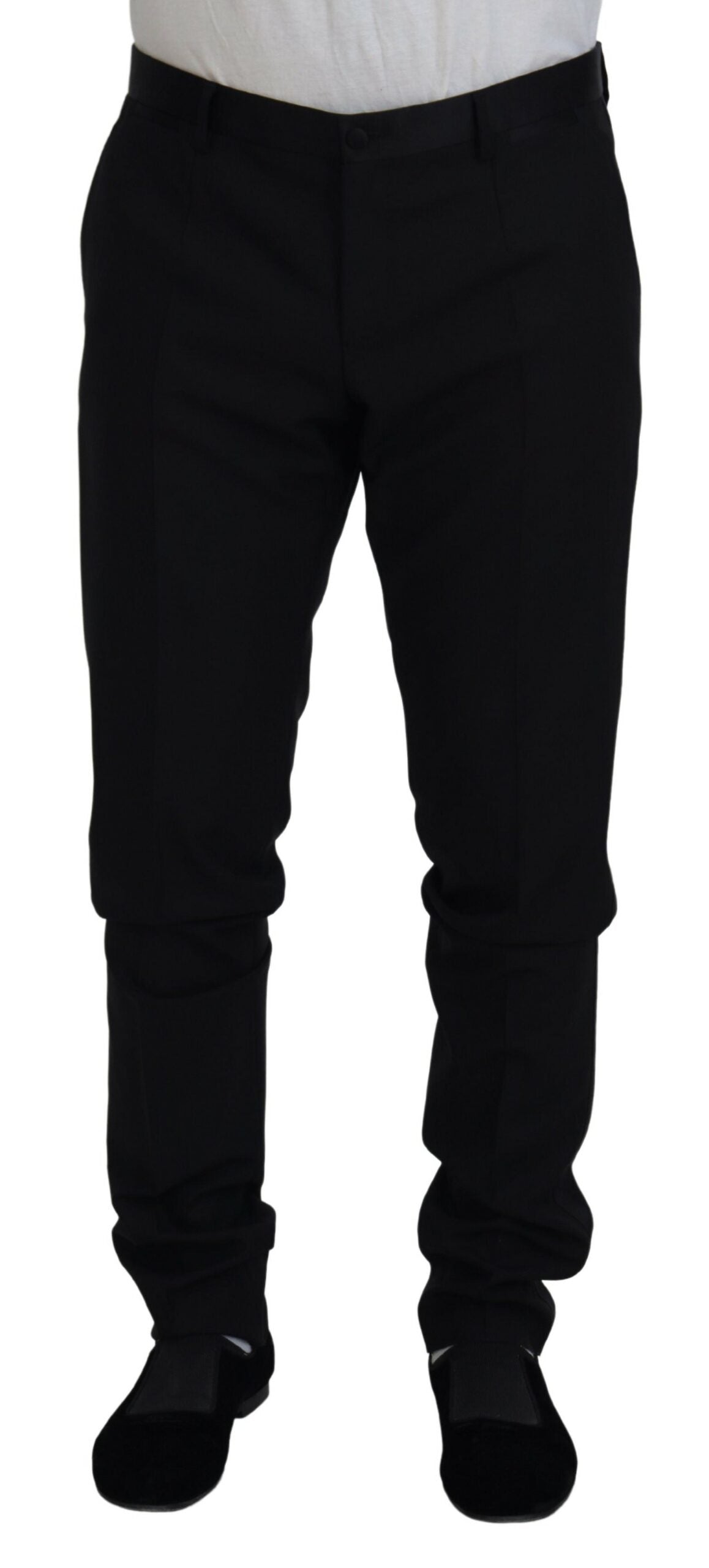 Dolce & Gabbana Elegant Black Dress Pants from Virgin Wool Blend IT52 / L