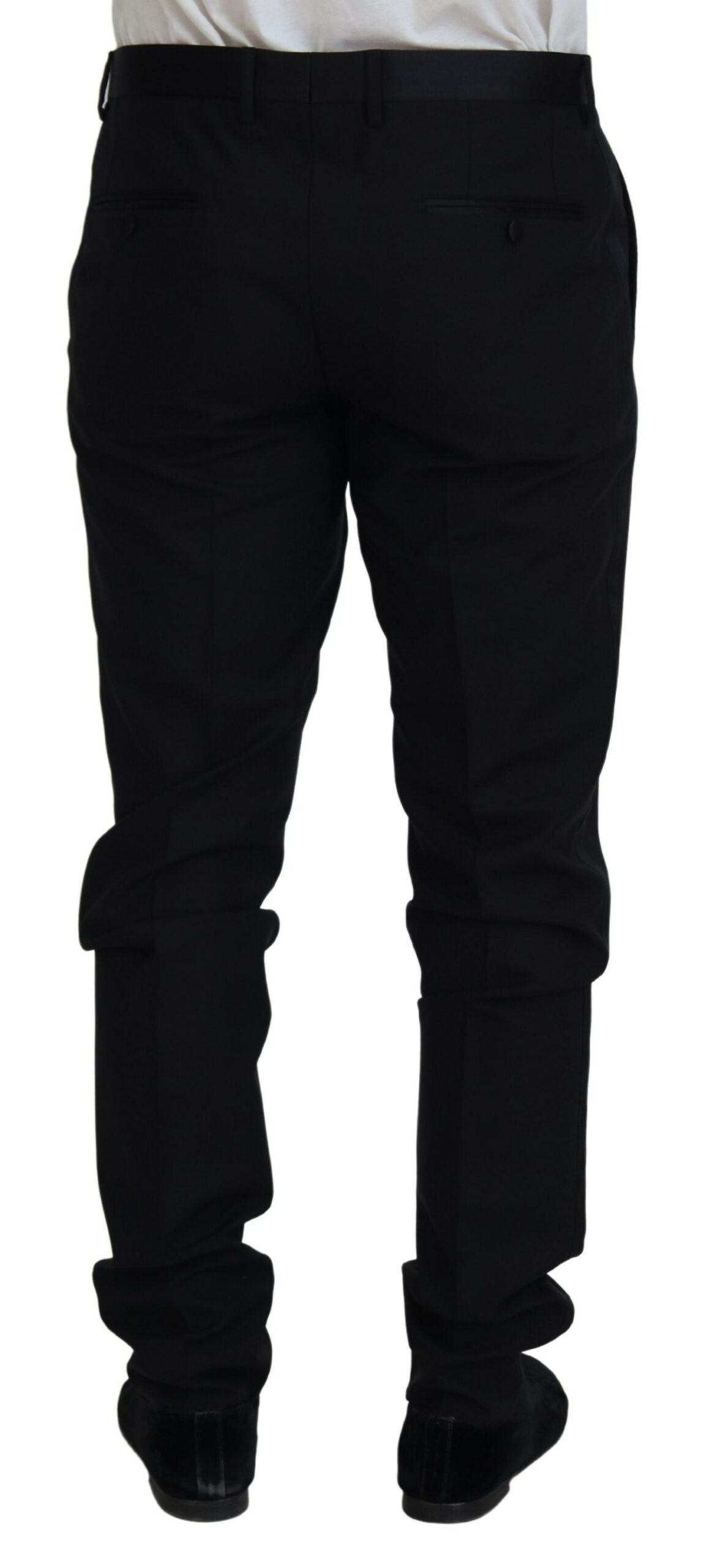 Dolce & Gabbana Elegant Black Dress Pants from Virgin Wool Blend IT52 / L