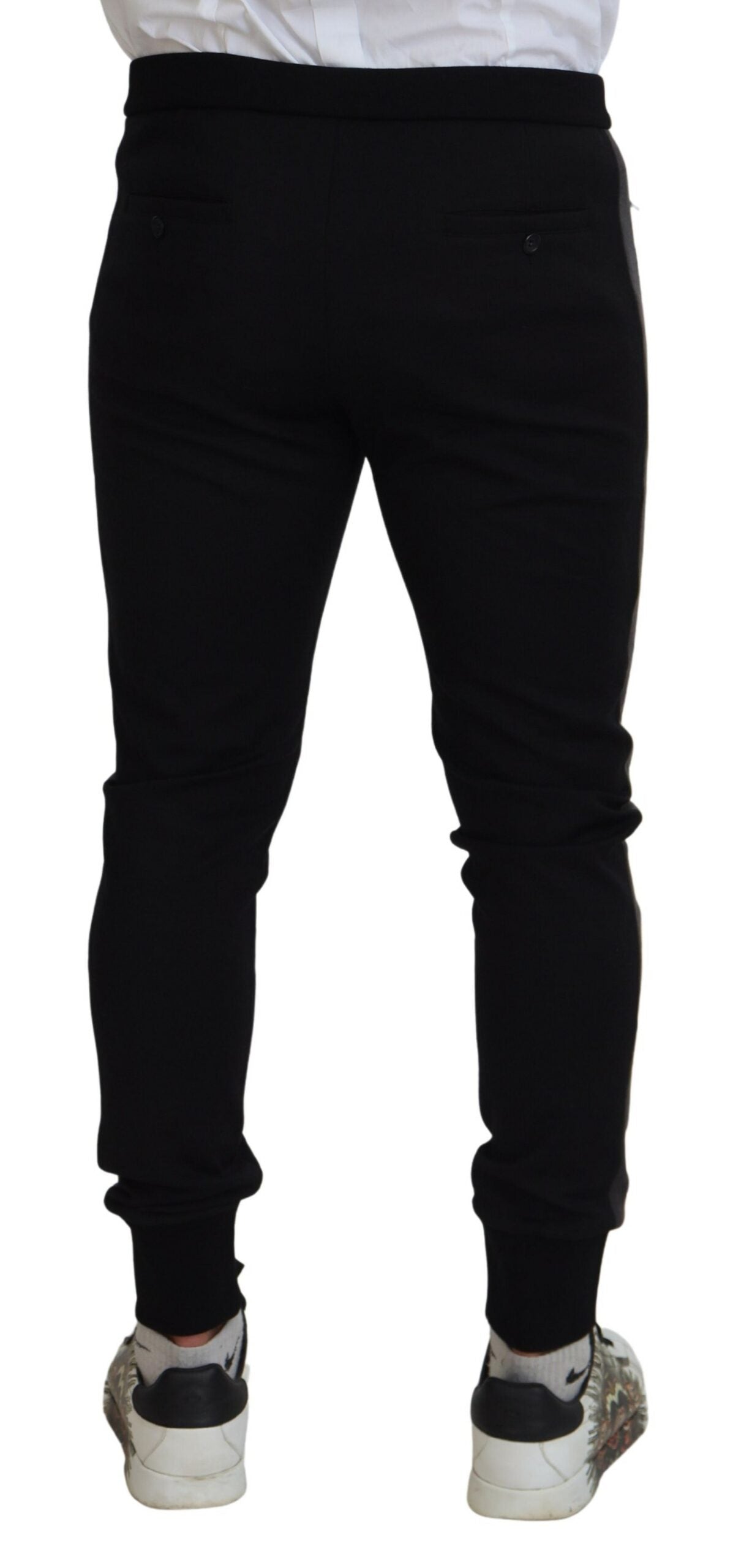 Dolce & Gabbana Elegant Black Jogger Pants in Luxe Wool Blend IT52 / L