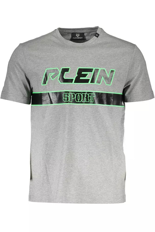 Plein Sport Gray Cotton Men T-Shirt