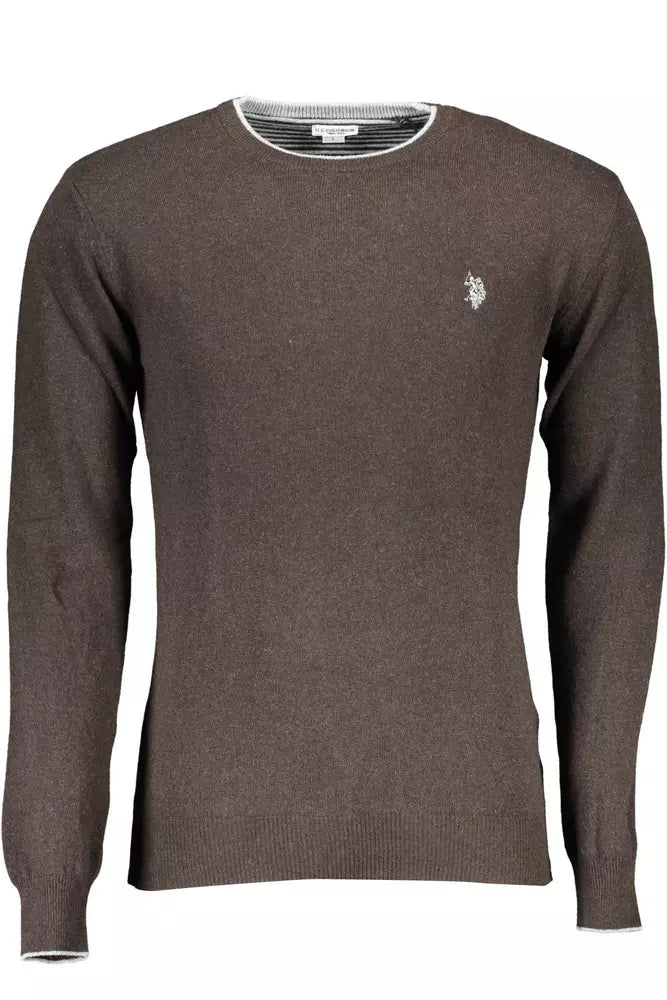 U.S. POLO ASSN. Brown Wool Men Sweater