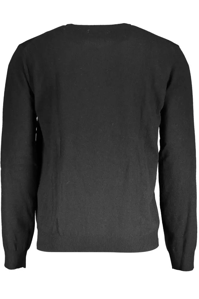 La Martina Black Wool Men Sweater