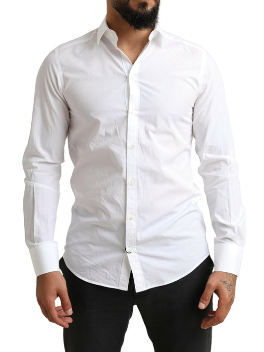 Dolce & Gabbana Elegant White Cotton Martini Dress Shirt IT39 / S