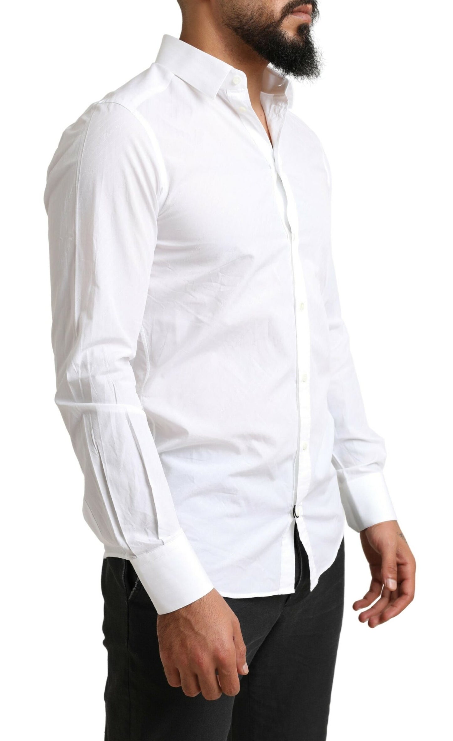 Dolce & Gabbana Elegant White Cotton Martini Dress Shirt IT39 / S