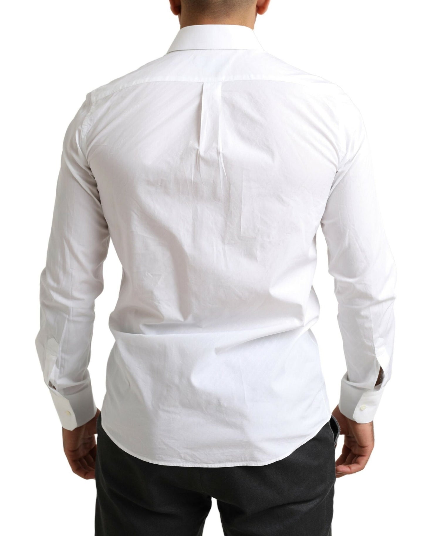 Dolce & Gabbana Elegant White Cotton Martini Dress Shirt IT39 / S