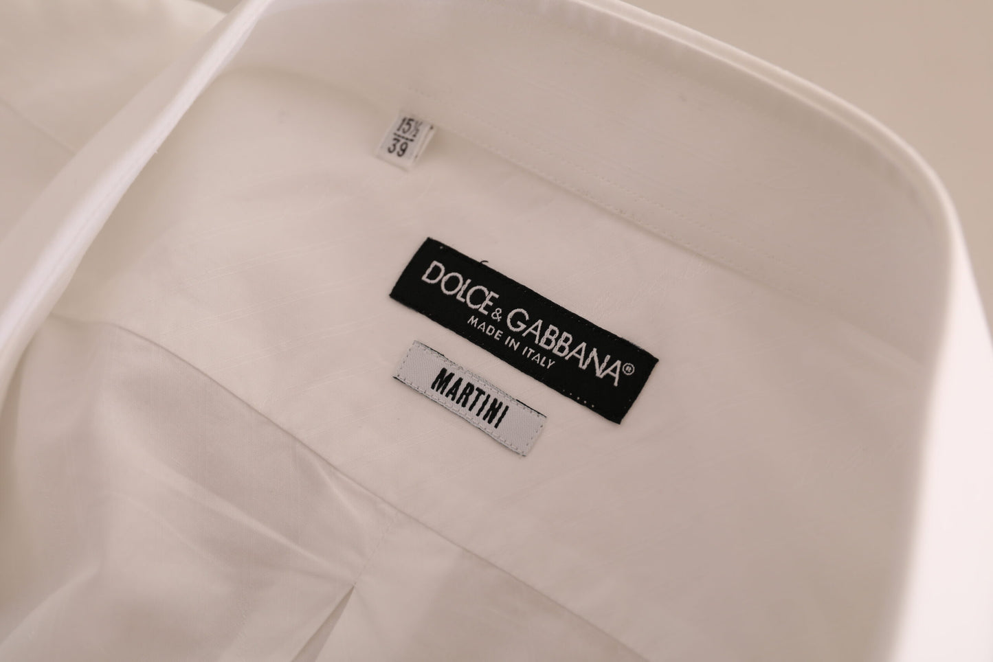 Dolce & Gabbana Elegant White Cotton Martini Dress Shirt IT39 / S