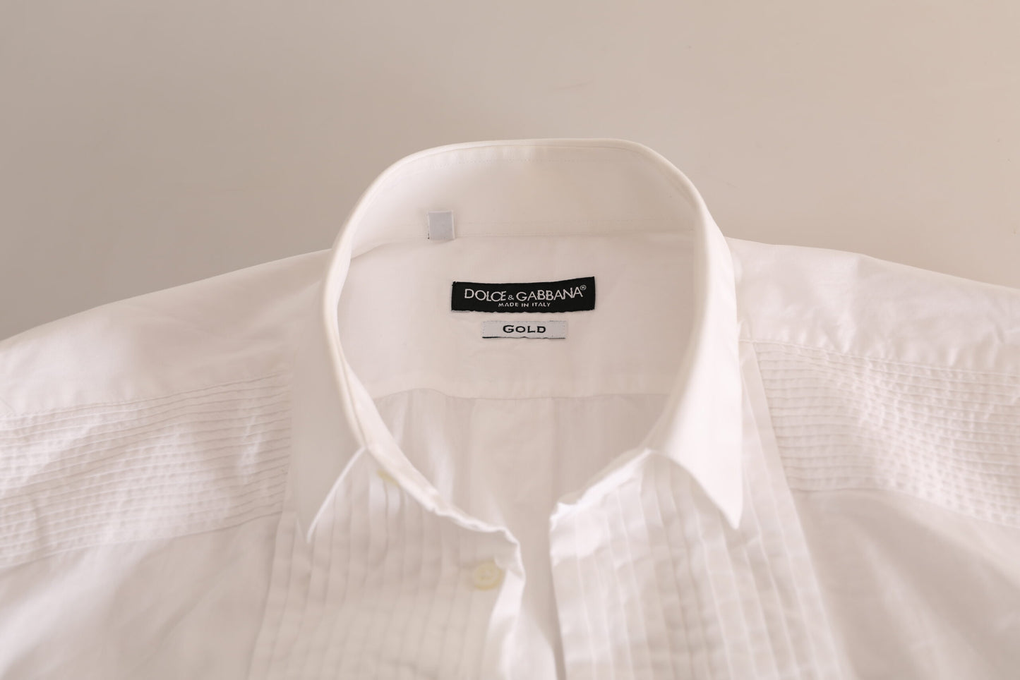 Dolce & Gabbana Elegant White Slim Fit Cotton Dress Shirt IT40 / M