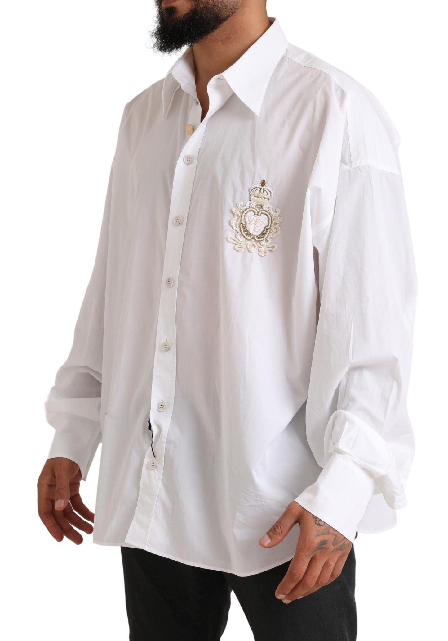 Dolce & Gabbana Elegant White Cotton Formal Shirt IT41 | L