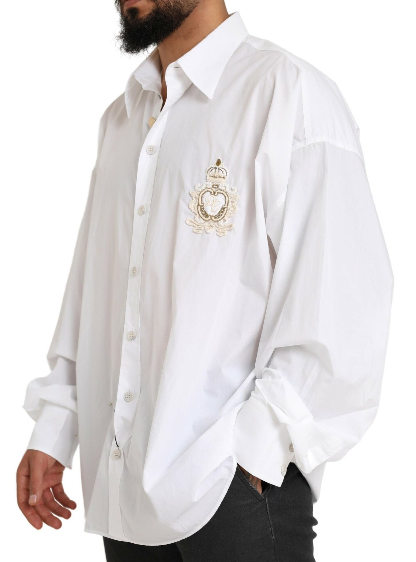 Dolce & Gabbana Elegant White Cotton Formal Shirt IT41 | L