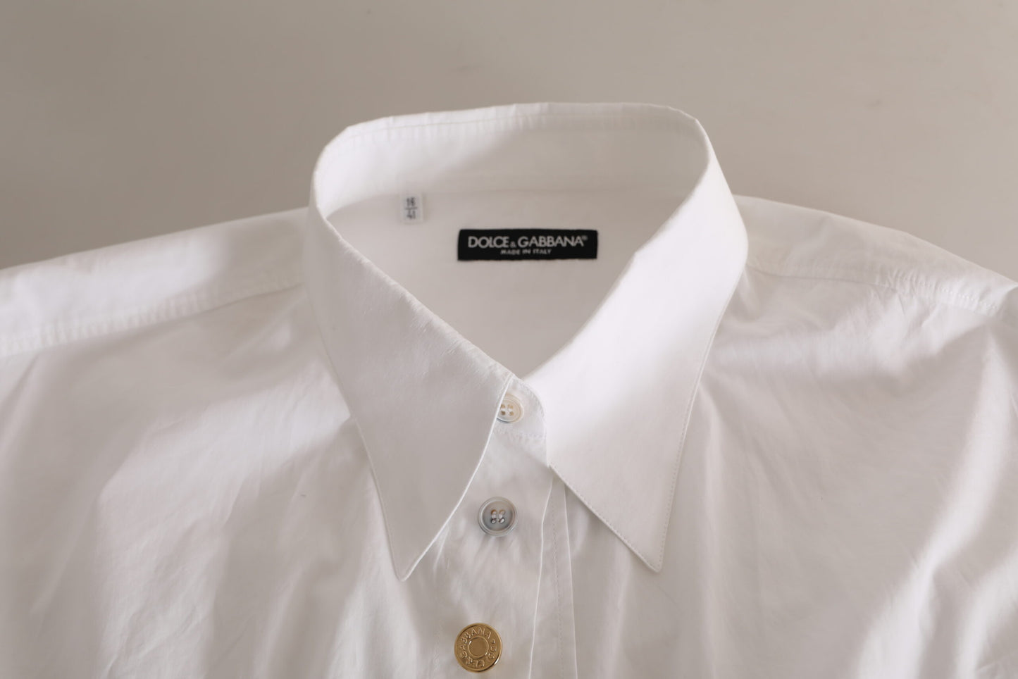 Dolce & Gabbana Elegant White Cotton Formal Shirt IT41 | L