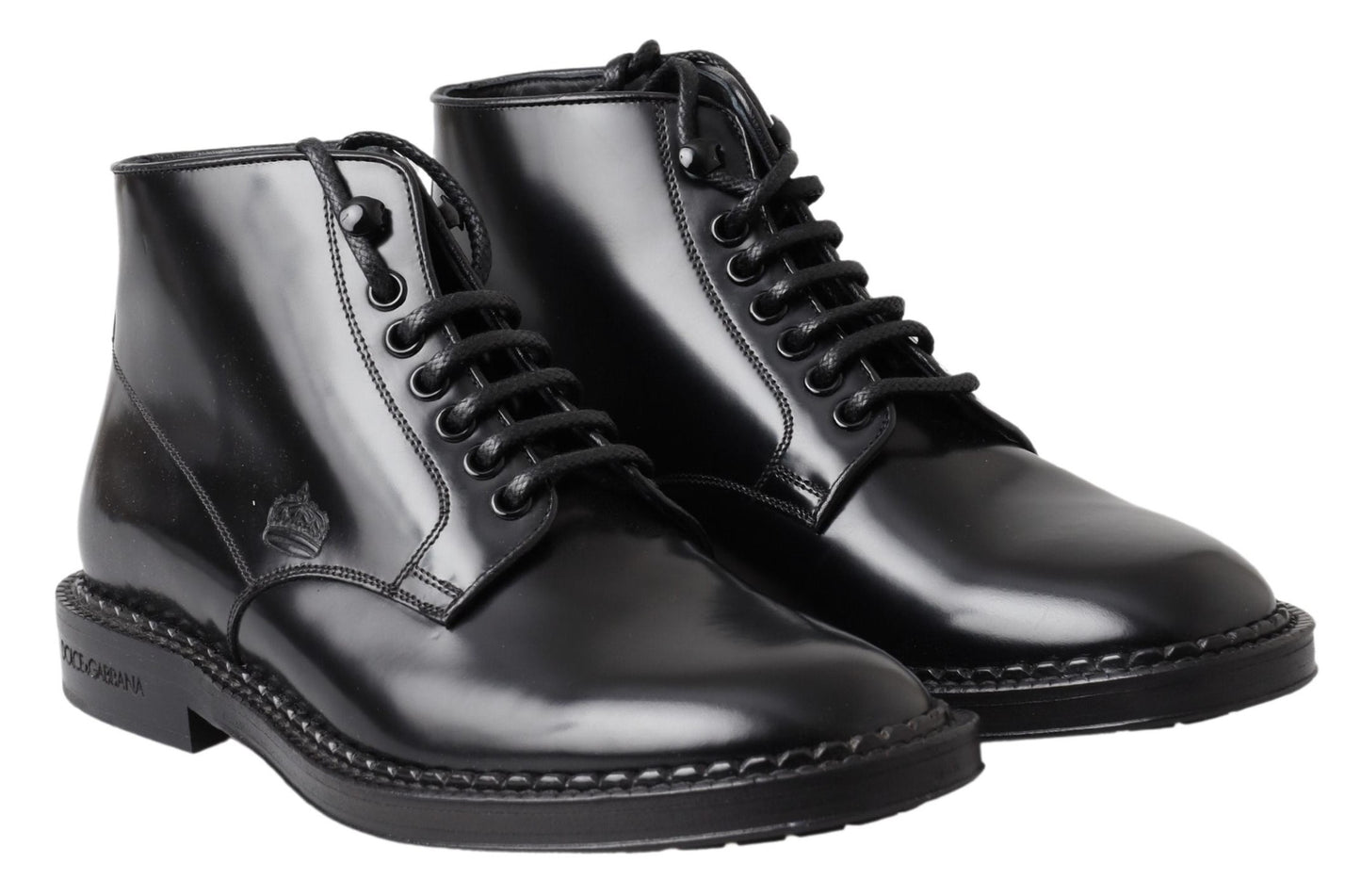 Dolce & Gabbana Elegant Black Leather Men's Boots EU39 / US6