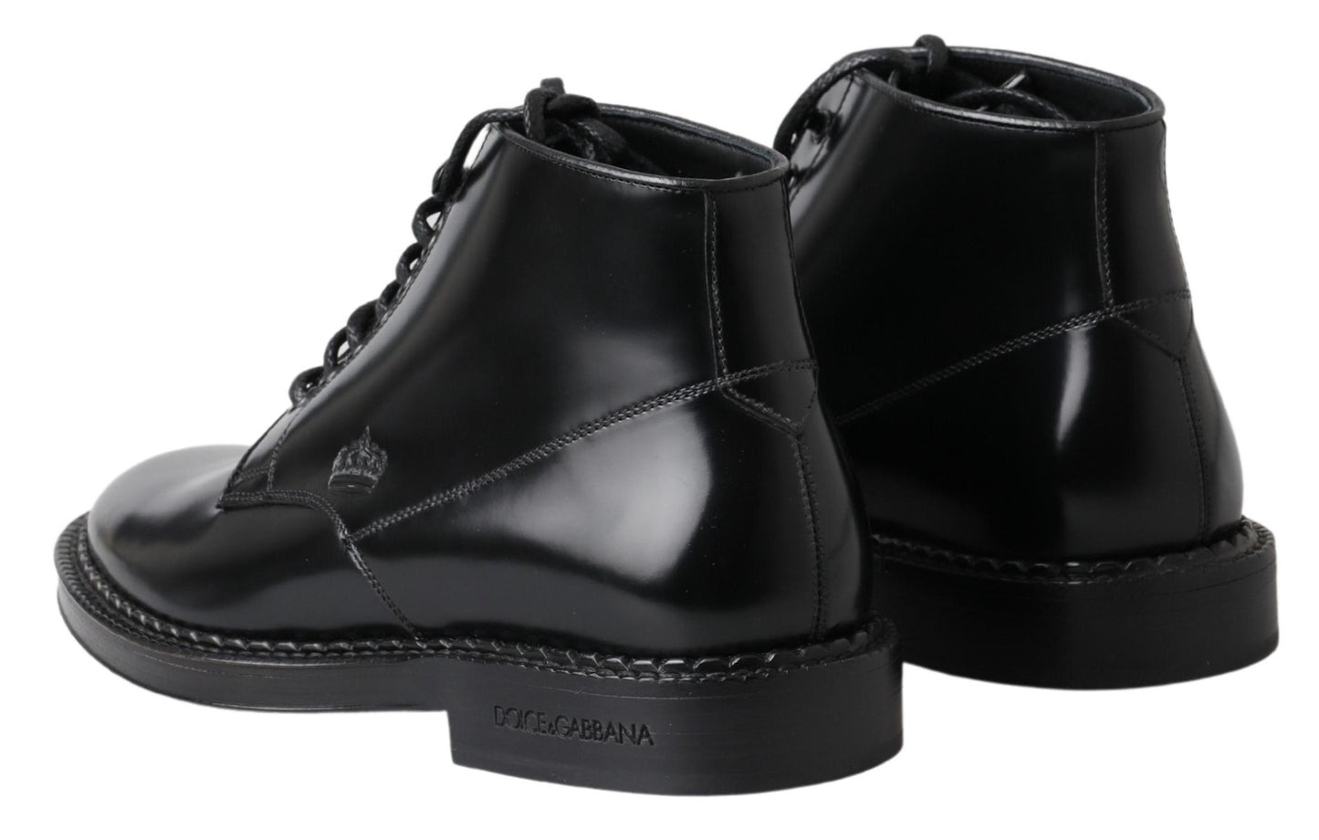 Dolce & Gabbana Elegant Black Leather Men's Boots EU39 / US6