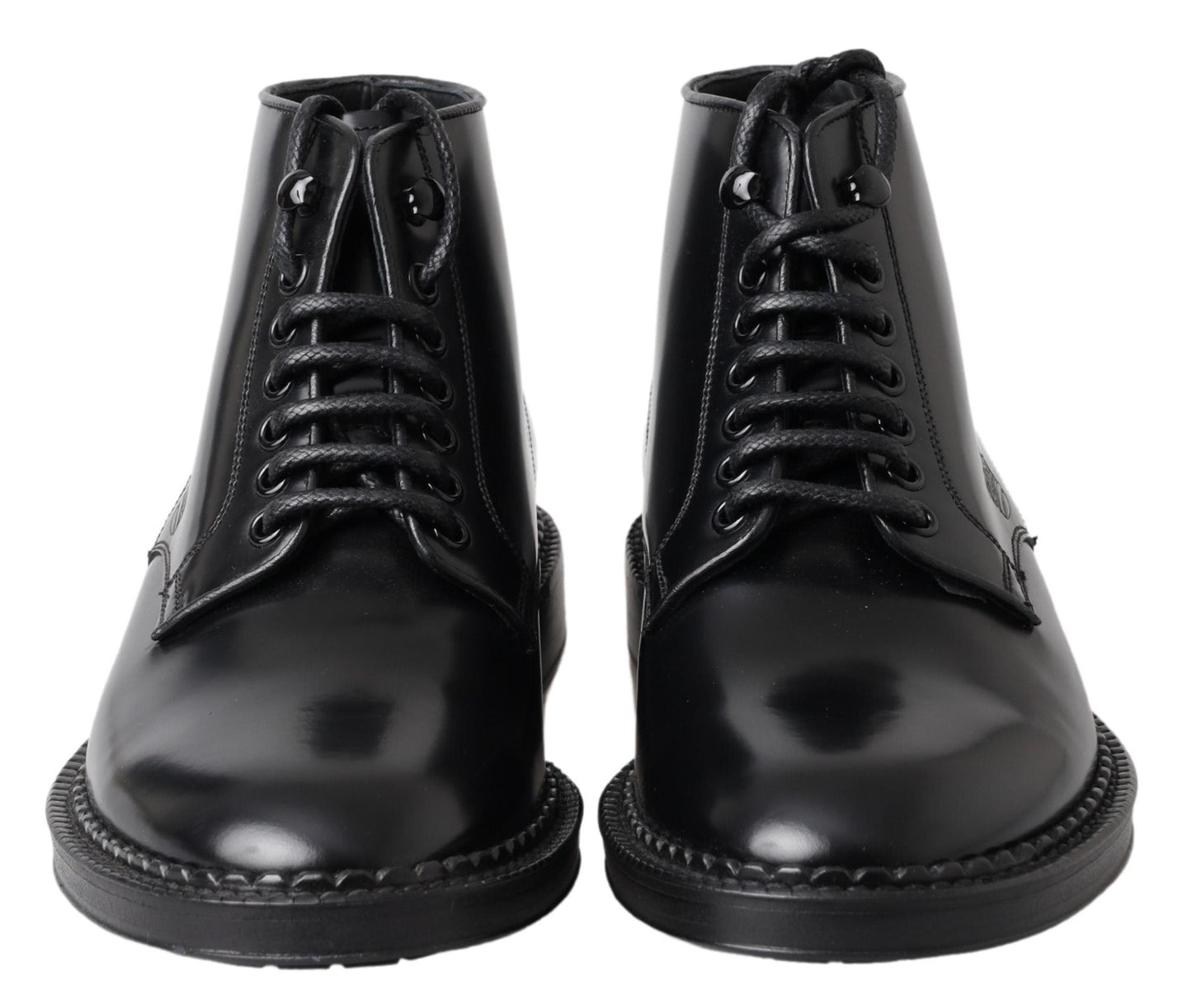 Dolce & Gabbana Elegant Black Leather Men's Boots EU39 / US6