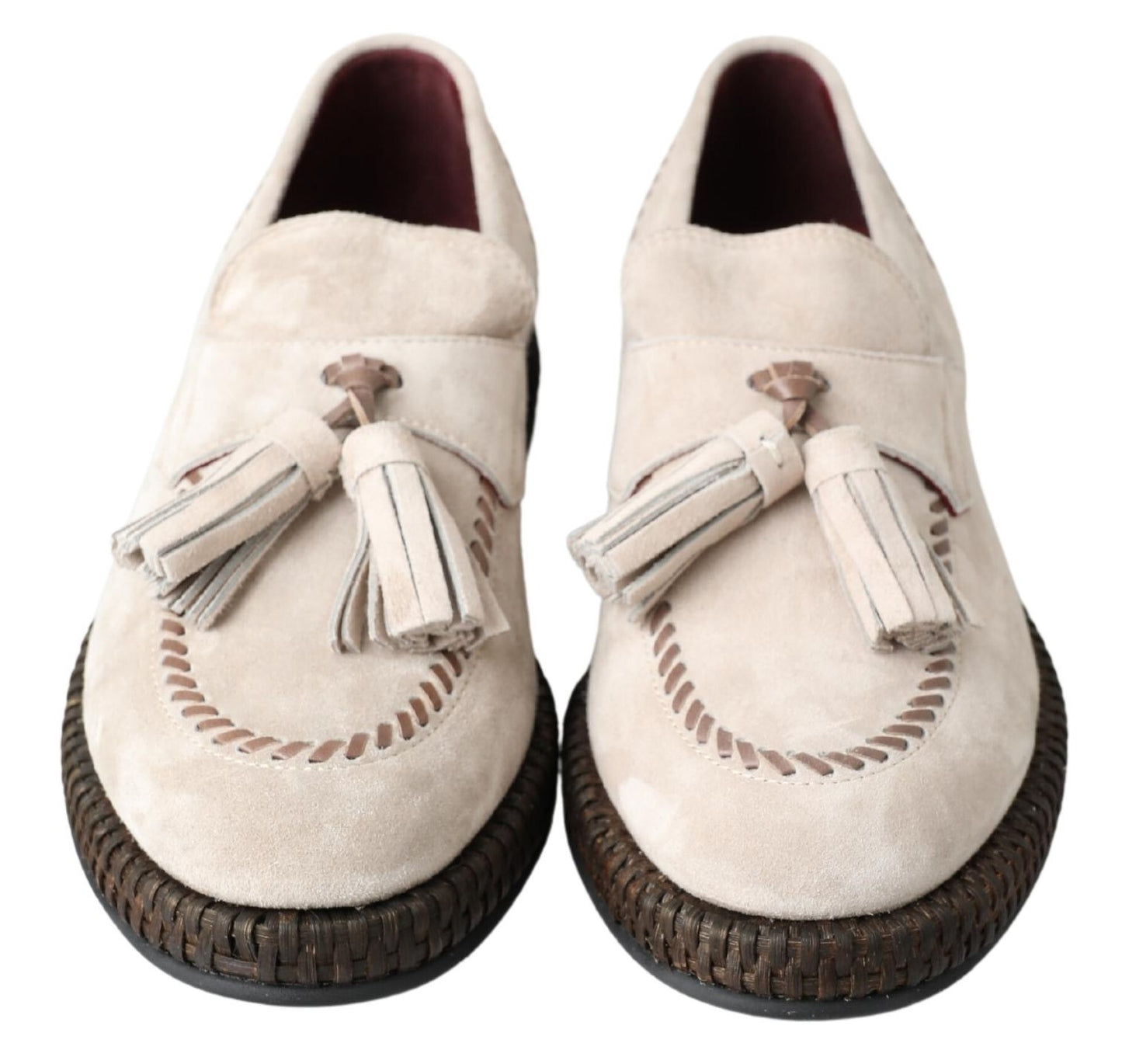 Dolce & Gabbana Elegant Ivory Leather Espadrilles EU43 / US10