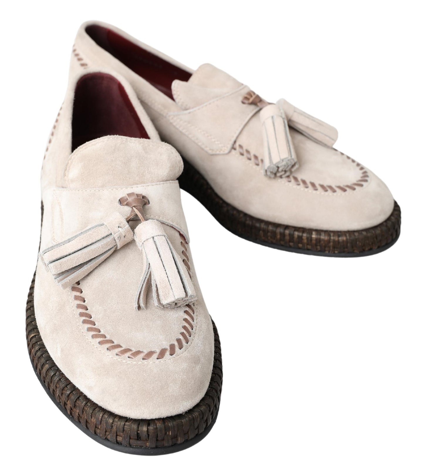 Dolce & Gabbana Elegant Ivory Leather Espadrilles EU43 / US10