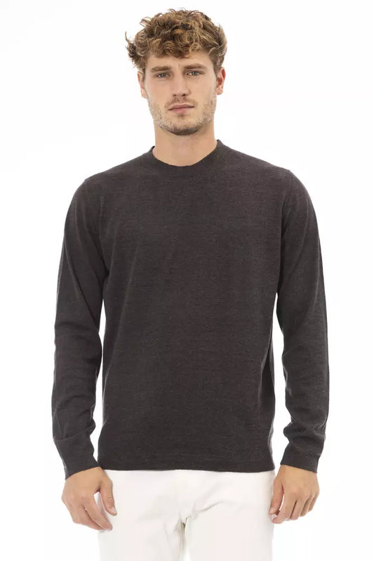 Alpha Studio Brown Cotton Men Sweater IT50 | L