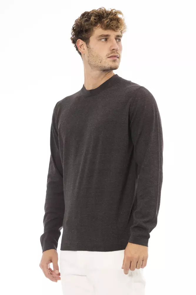 Alpha Studio Brown Cotton Men Sweater IT50 | L