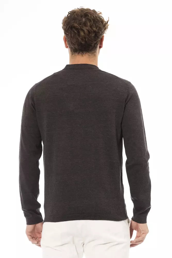 Alpha Studio Brown Cotton Men Sweater IT50 | L