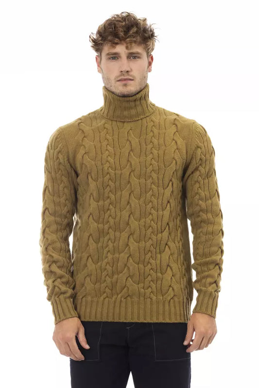 Alpha Studio Brown Wool Men Sweater IT50 | L