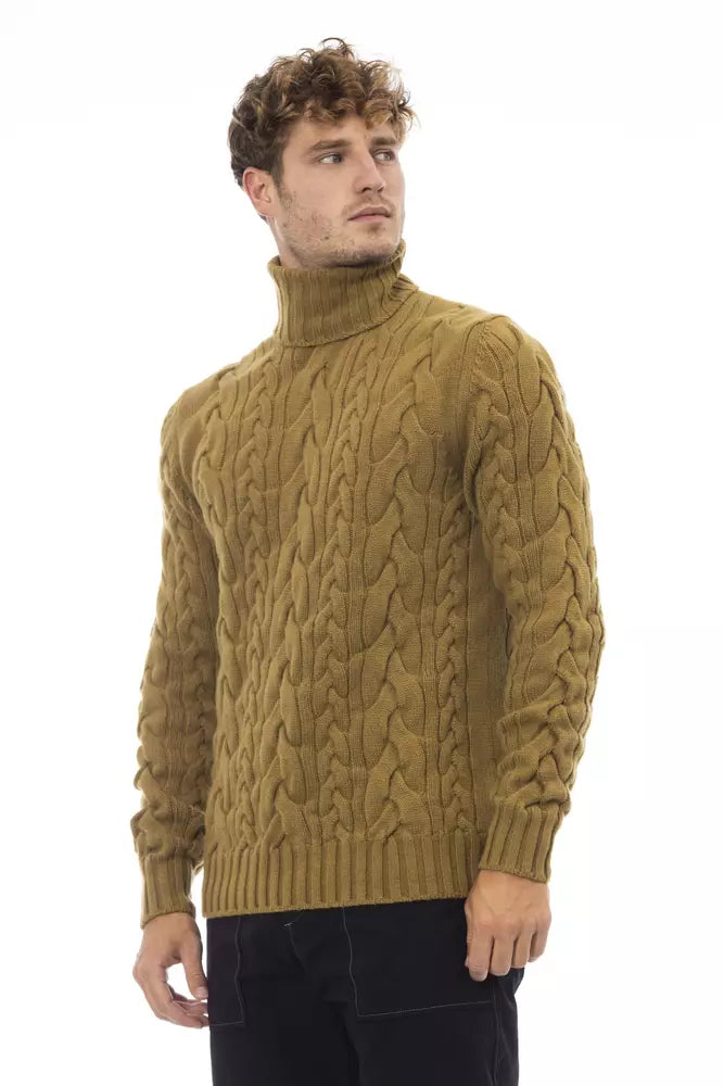 Alpha Studio Brown Wool Men Sweater IT50 | L