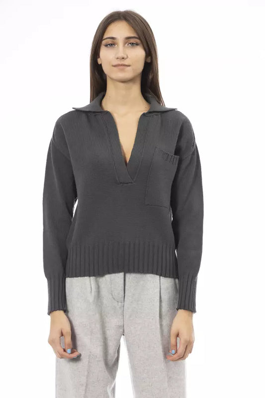 Alpha Studio Green Wool Women Sweater