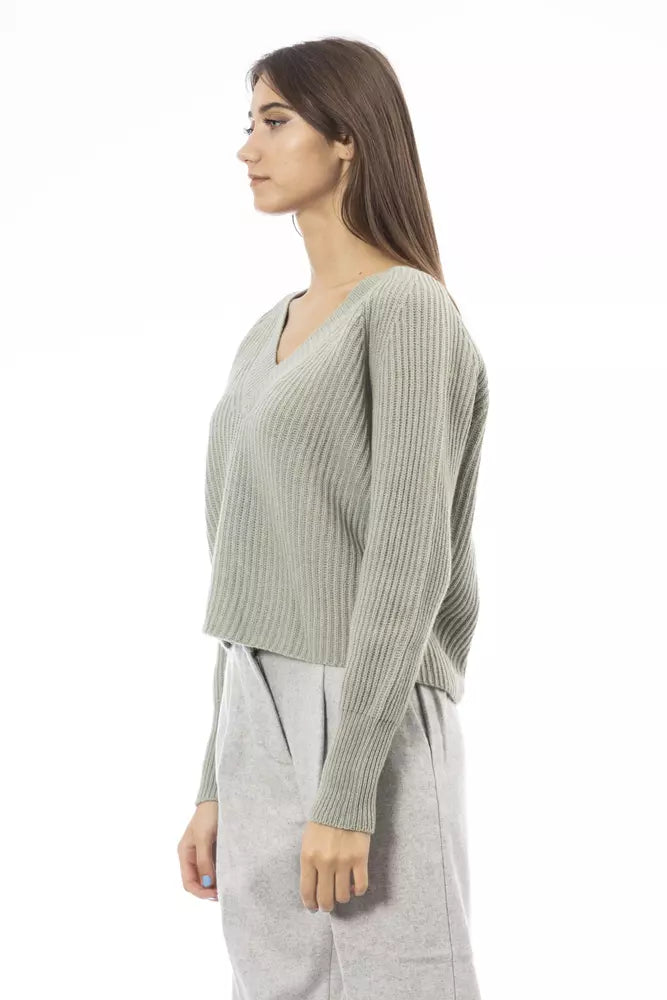 Alpha Studio Green Wool Women Sweater IT42 | M