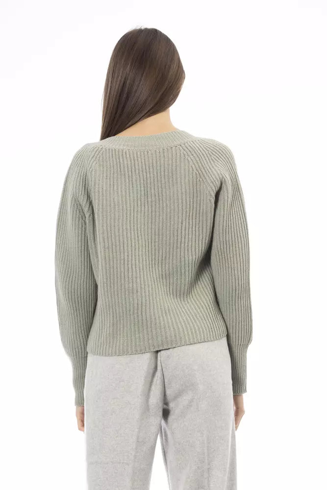 Alpha Studio Green Wool Women Sweater IT42 | M