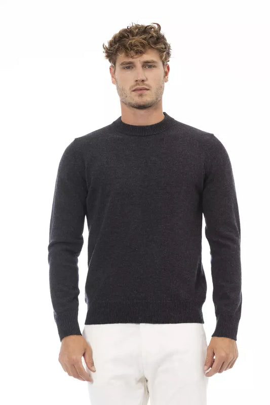 Alpha Studio Black Wool Men Sweater IT52 | XL