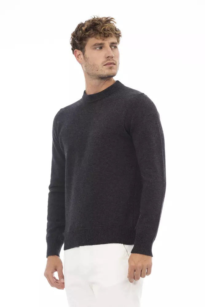 Alpha Studio Black Wool Men Sweater IT52 | XL