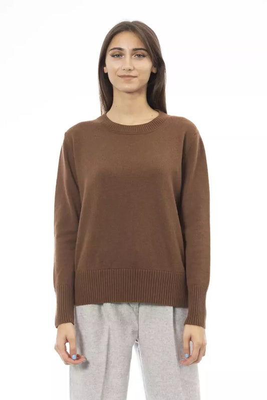 Alpha Studio Brown Cashmere Women Sweater IT42 | M