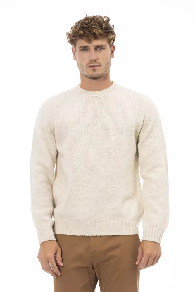 Alpha Studio Beige Alpaca Men Sweater IT52 | XL