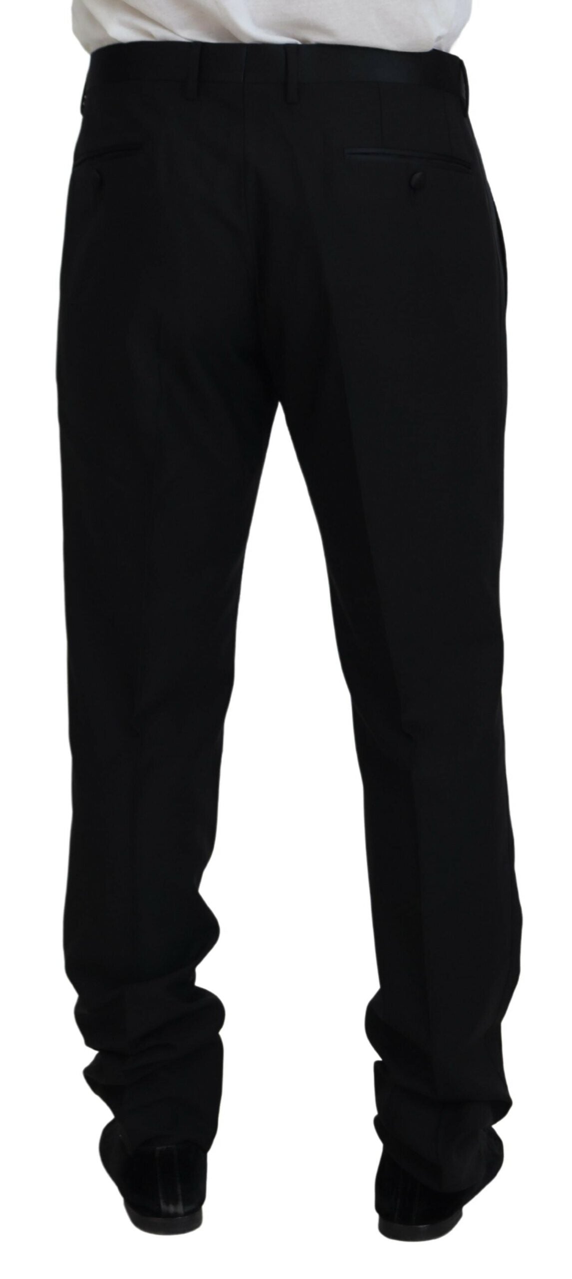 Dolce & Gabbana Elegant Slim Fit Black Dress Trousers IT54 / XL