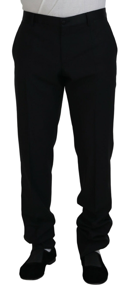 Dolce & Gabbana Elegant Slim Fit Black Dress Trousers IT54 / XL