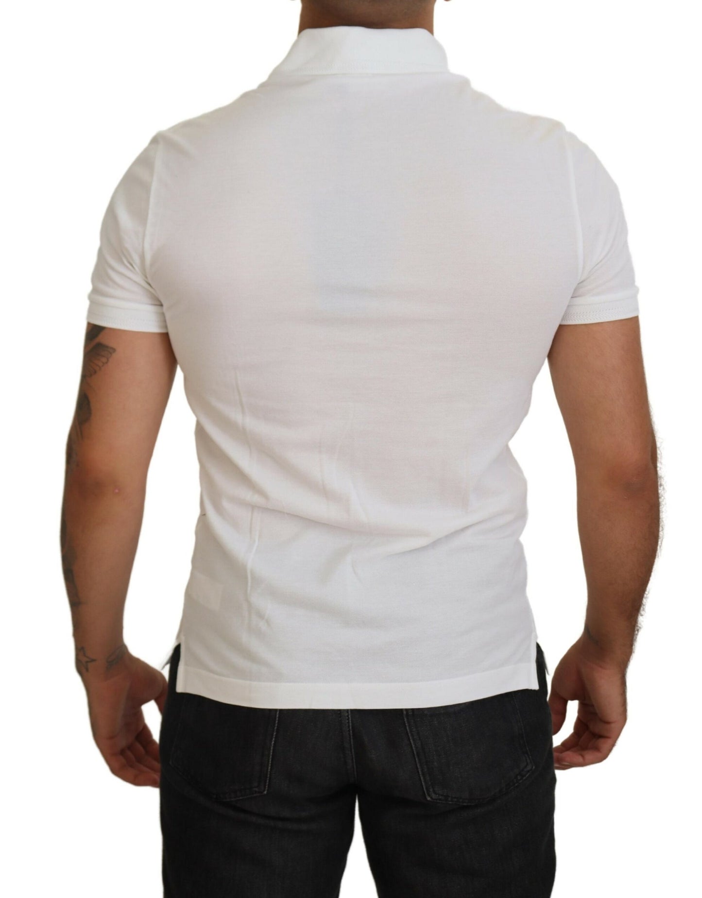 Dolce & Gabbana Elegant White Cotton Blend Polo IT44 / XS