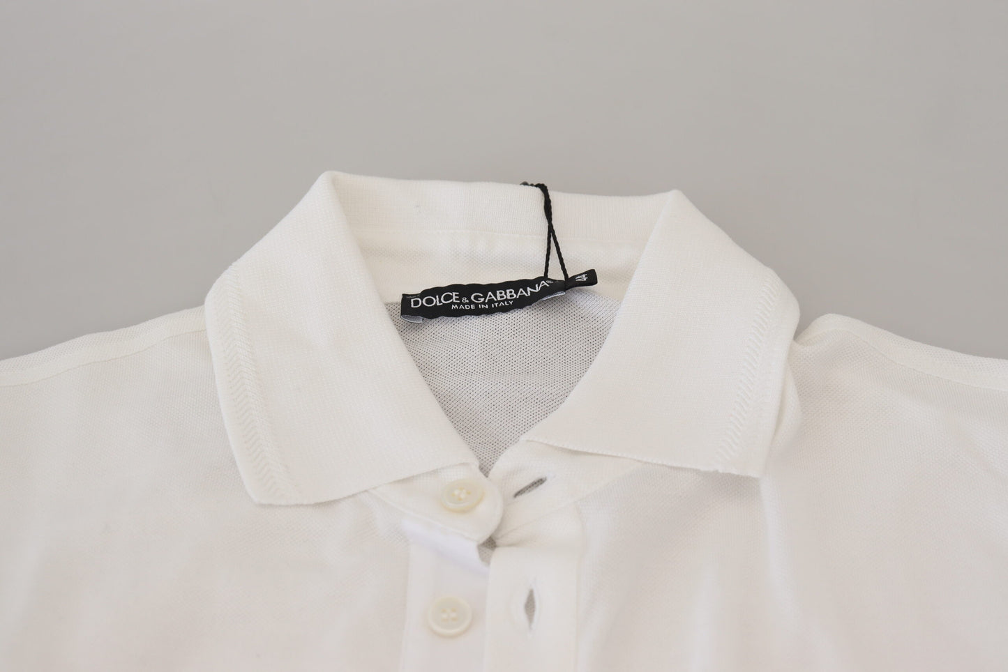 Dolce & Gabbana Elegant White Cotton Blend Polo IT44 / XS