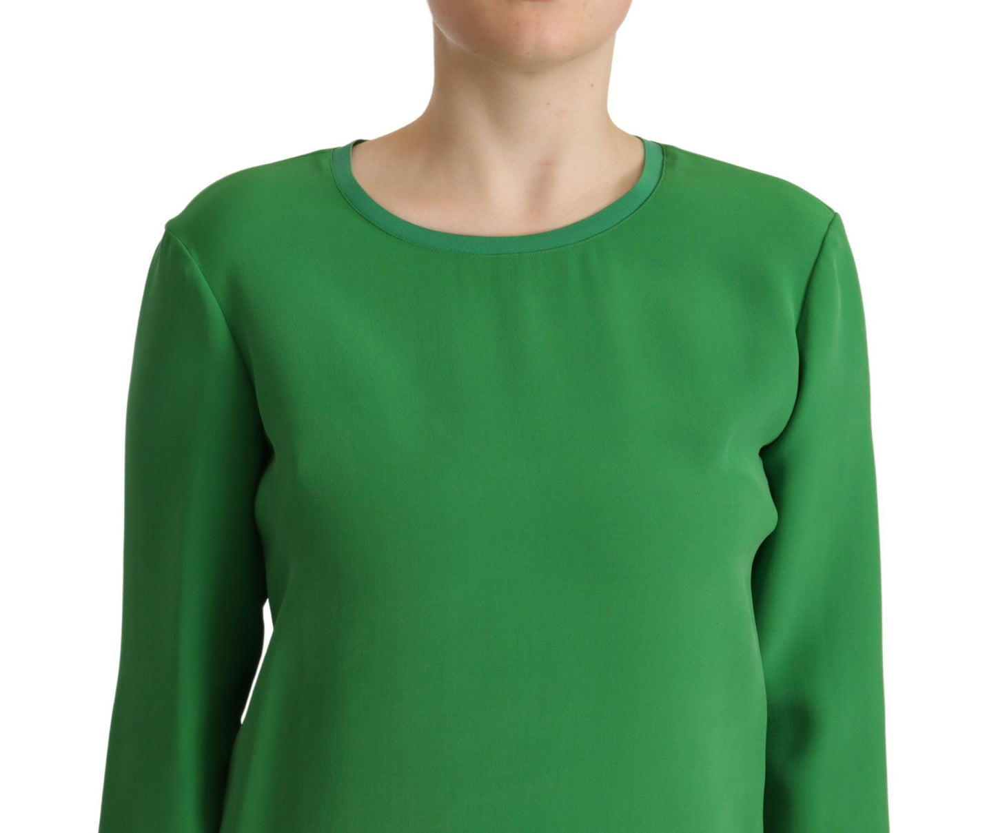 Armani Elegant Silk Long Sleeve Sweater in Lush Green IT42 | M