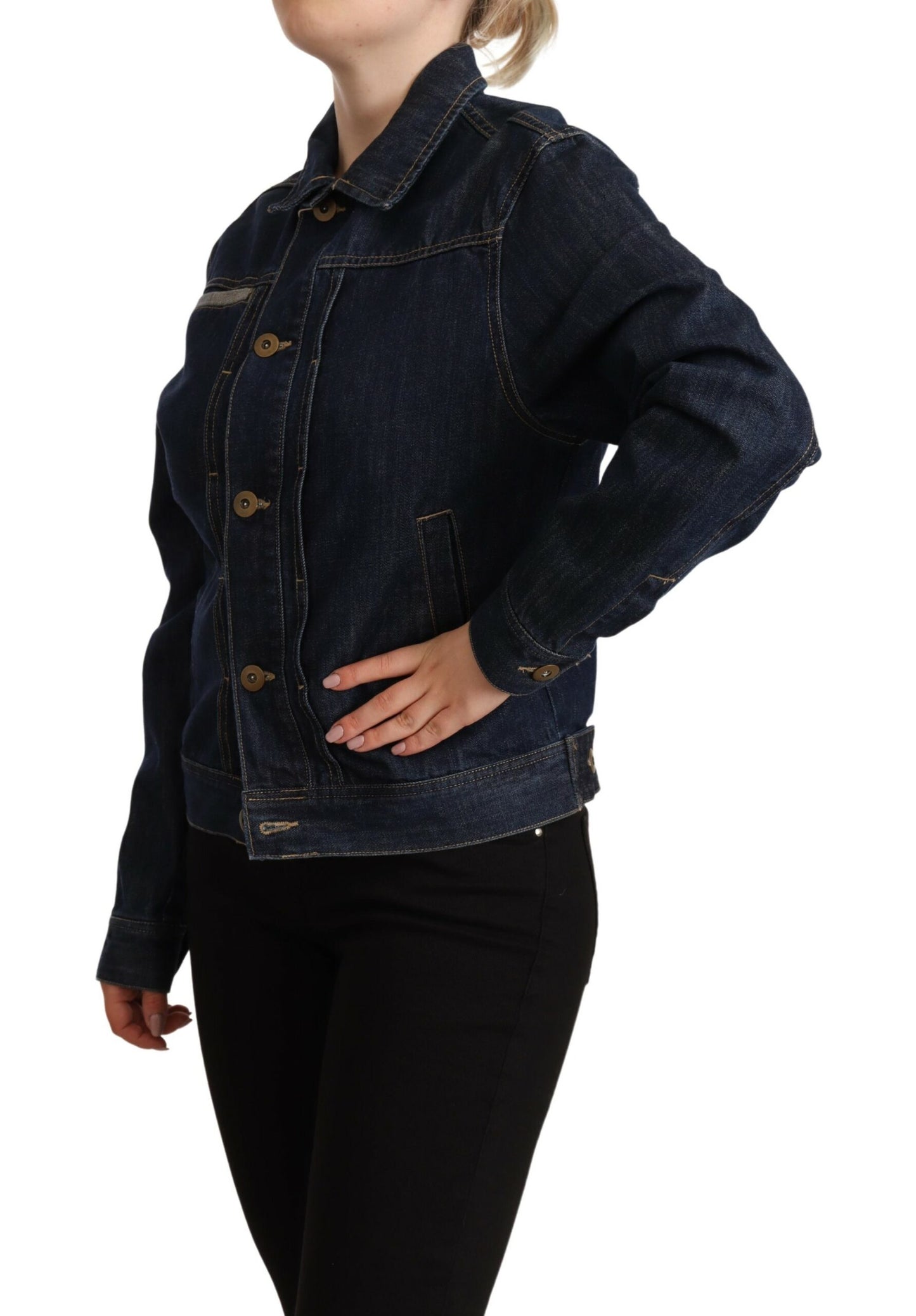 Master Coat Chic Dark Blue Denim Jacket IT40 | S