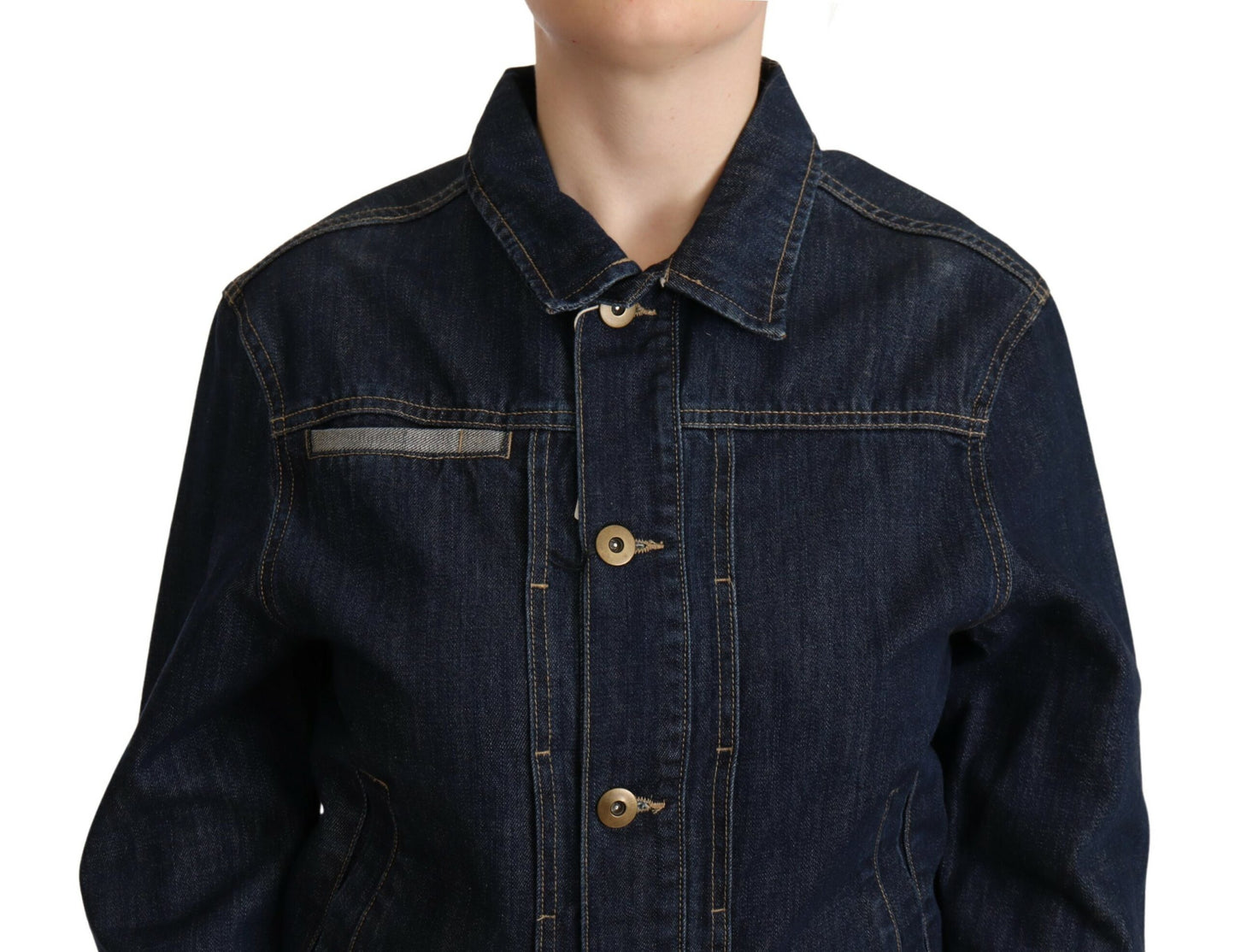 Master Coat Chic Dark Blue Denim Jacket IT40 | S