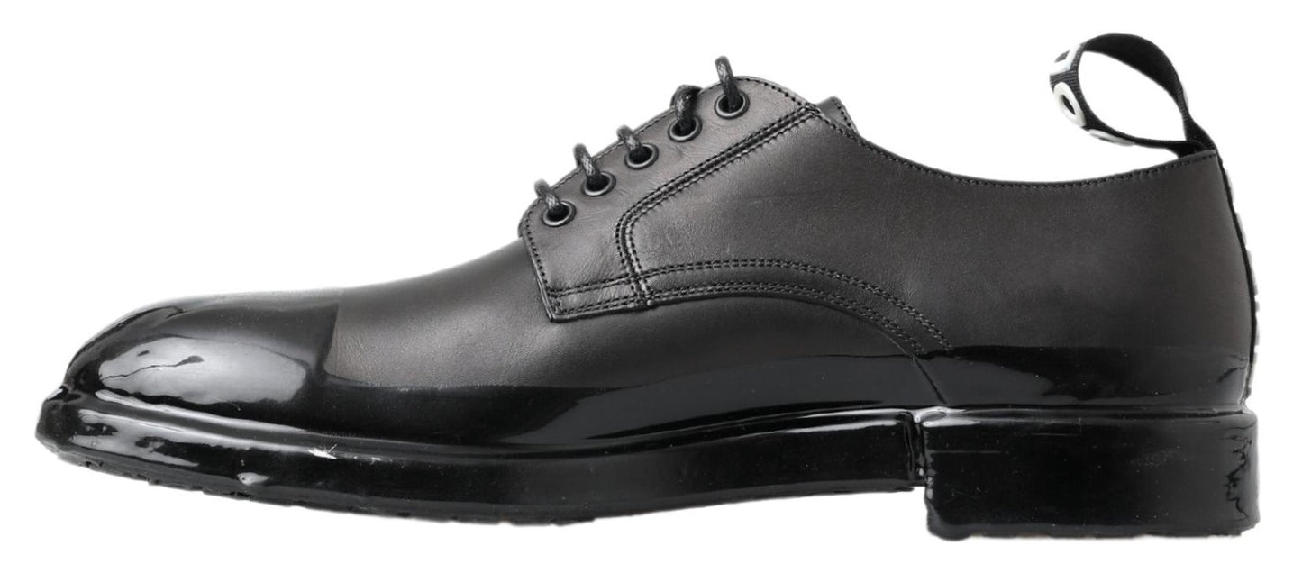 Dolce & Gabbana Elegant Derby Lace-Up Leather Shoes in Black EU45 / US12