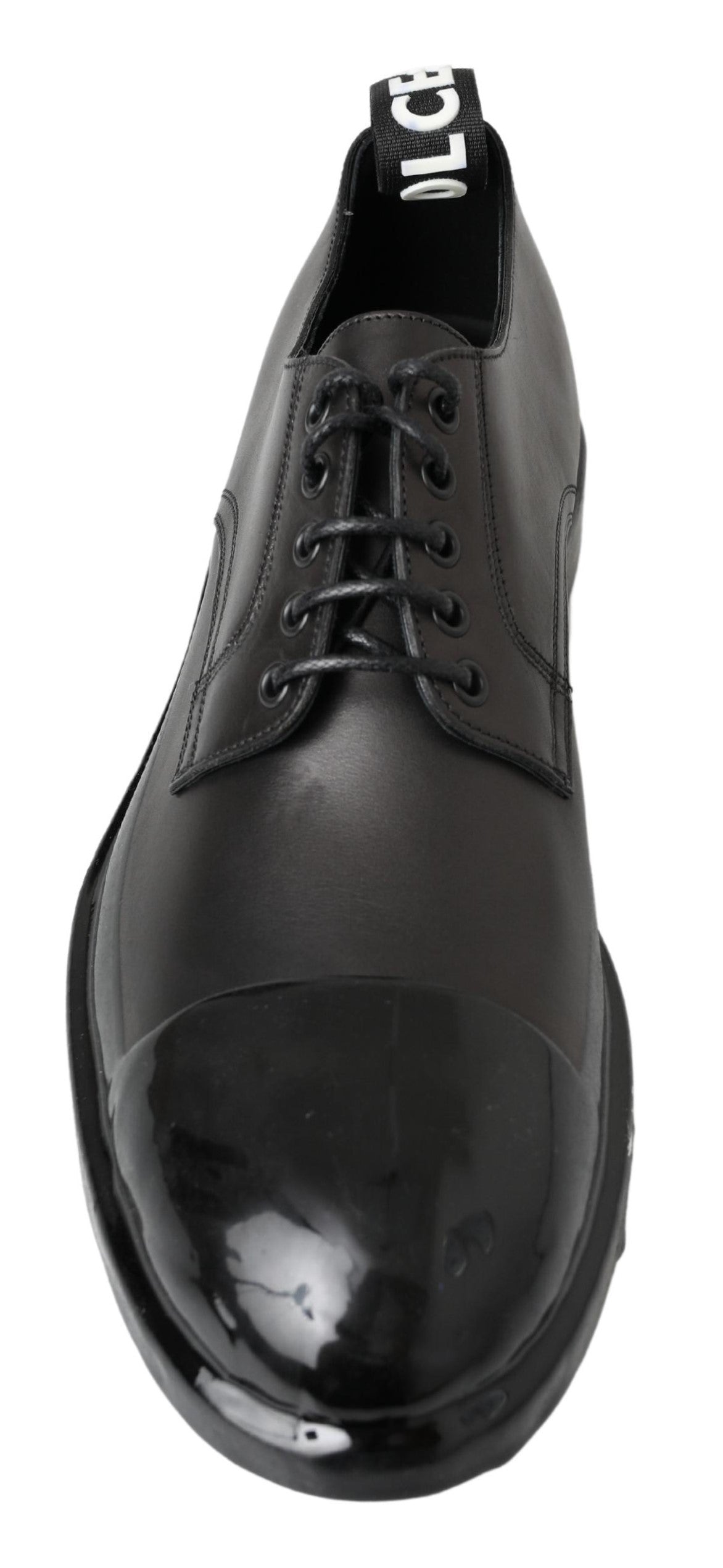 Dolce & Gabbana Elegant Derby Lace-Up Leather Shoes in Black EU45 / US12