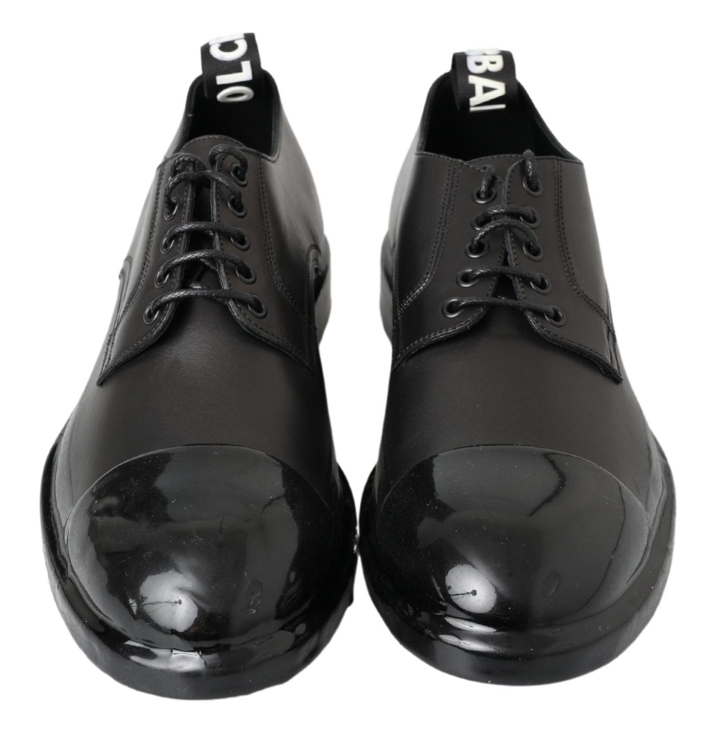 Dolce & Gabbana Elegant Derby Lace-Up Leather Shoes in Black EU45 / US12